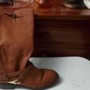 Wide Cafe all leather boots